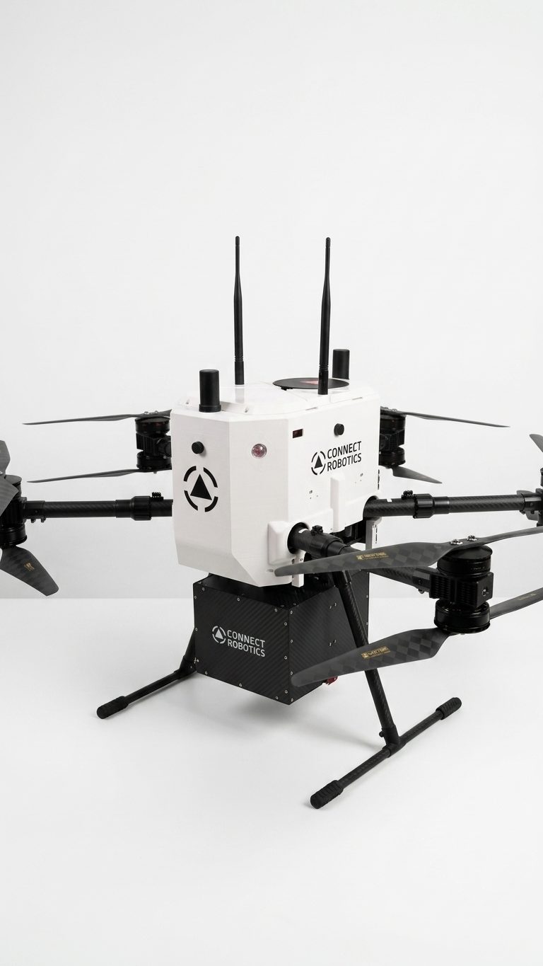 Connect Robotics delivery drone carrying an AirSafe.ai module